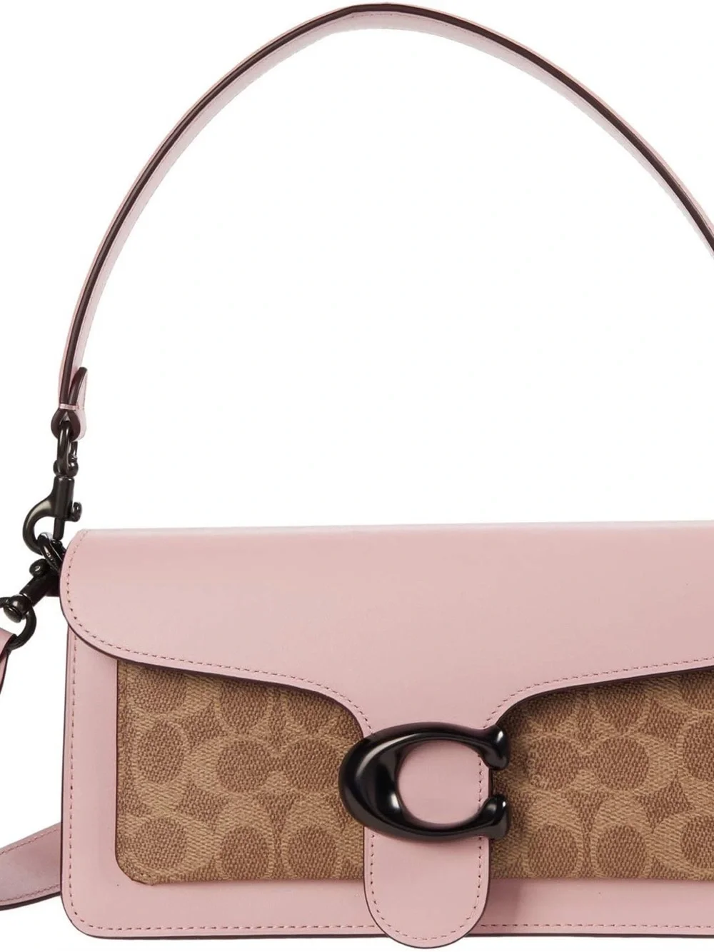 Coach Pink Leather & Signature Canvas Shoulder Bag